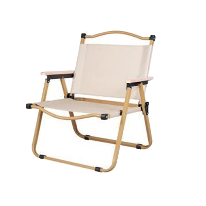 Silla de camping plegable portátil al aire libre de grano de madera